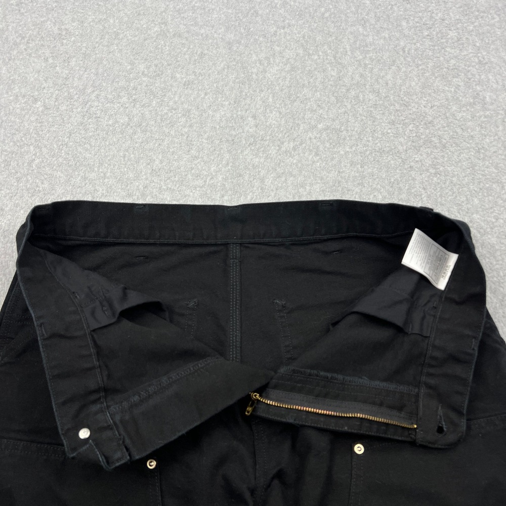 Carhartt WIP Double Knee Pants Mens 33x32* Black Canvas Carpenter Work Rivets - Picture 2 of 12